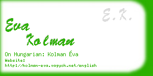 eva kolman business card