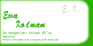 eva kolman business card